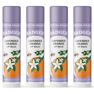 image:imageBadger Classic Lip Balm Variety Pack Yellow Box 4PackLavender  Orange