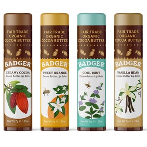image:imageBadger Cocoa Butter Lip Balm Variety Pack Organic 4PackCocoa  Vanilla  Orange  Mint