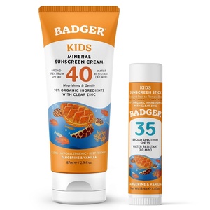 image:imageBadger Kids Mineral Sunscreen Cream SPF 40 Organic NonToxic 29 fl oz29 Fl Oz and 65 Ounce  Pack of 2