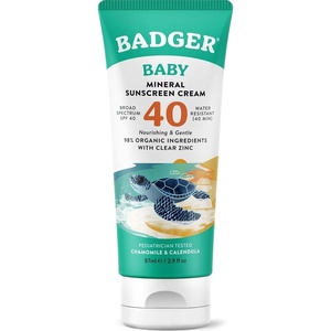 image:imageBadger Mineral Baby Sunscreen Cream Non Toxic Sunscreen SPF 40 29 fl oz29 Fl Oz Pack of 1