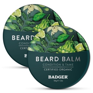image:imageBadger Organic Beard Balm  LeaveIn Conditioner Styling amp Moisturizing Treatment for Facial Hair amp Mustache 2 oz2 Ounce Pack of 2