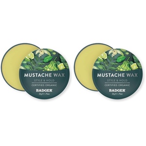image:imageBadger Organic Mustache amp Beard Wax Medium Hold 75 oz Tin075 Ounce Pack of 2