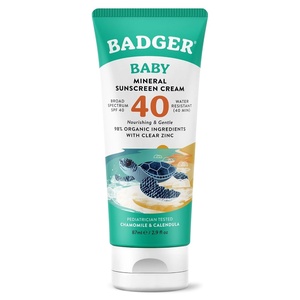 image:imageBadger Mineral Baby Sunscreen Cream SPF 40 NonToxic 29 oz 2Pack29 Fl Oz Pack of 1